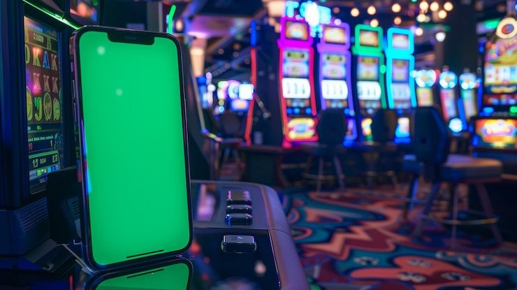 Pengguna membaca informasi t6slot lewat ponsel